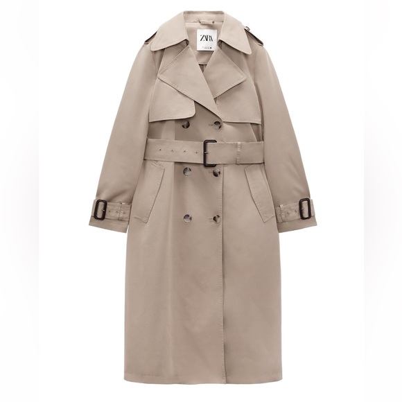 NWT Zara Belted Oversized Trench Coat Sz S - Picture 2 of 12